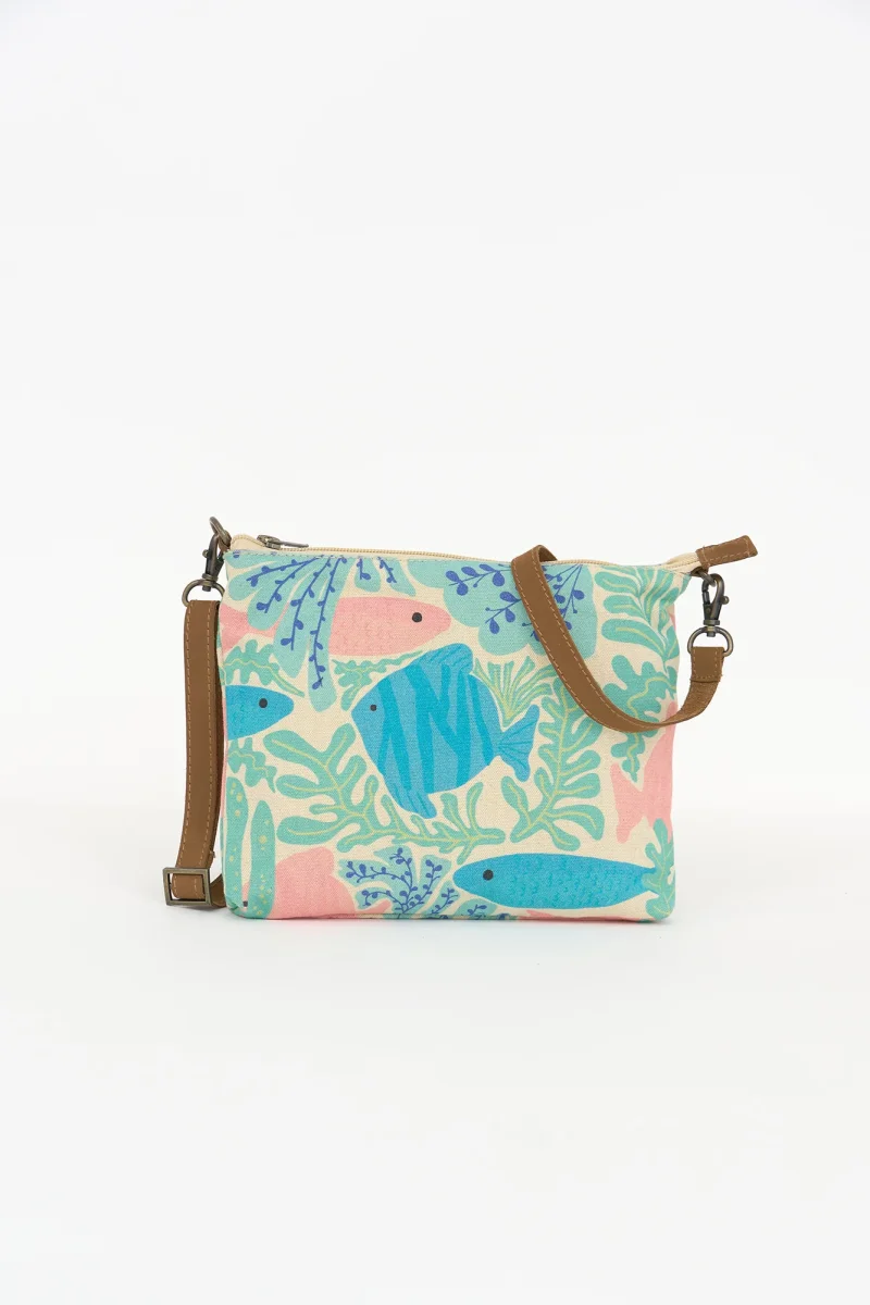 Bolso bandolera con estampado marino