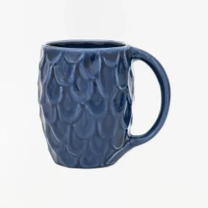 Taza azul co textura escamas - D7285