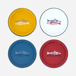 Set de 4 platillos con peces