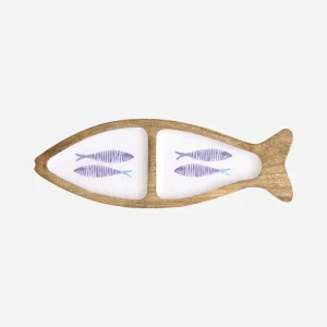 Bandeja marinera pez de 2 compartimentos