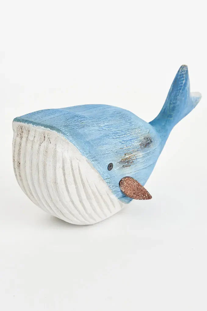 Ballena decorativa de madera y metal grande – Image 3