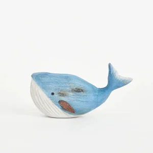 Ballena decorativa de madera y metal grande