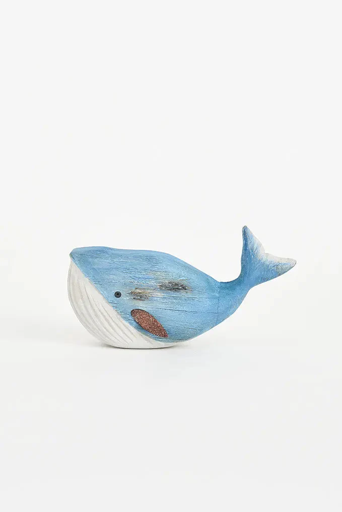 Ballena decorativa de madera y metal grande – Image 2