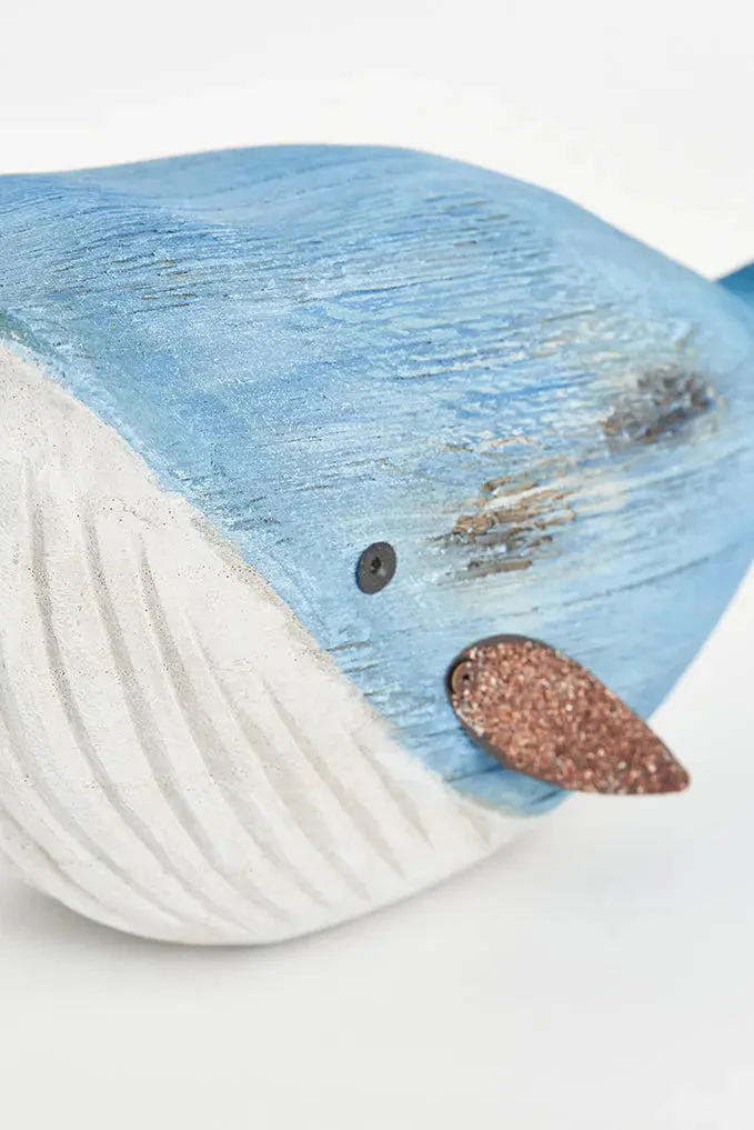 Ballena decorativa de madera y metal grande – Image 4