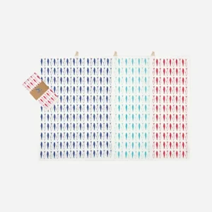 Set de 3 trapos con peces en algodón Drill