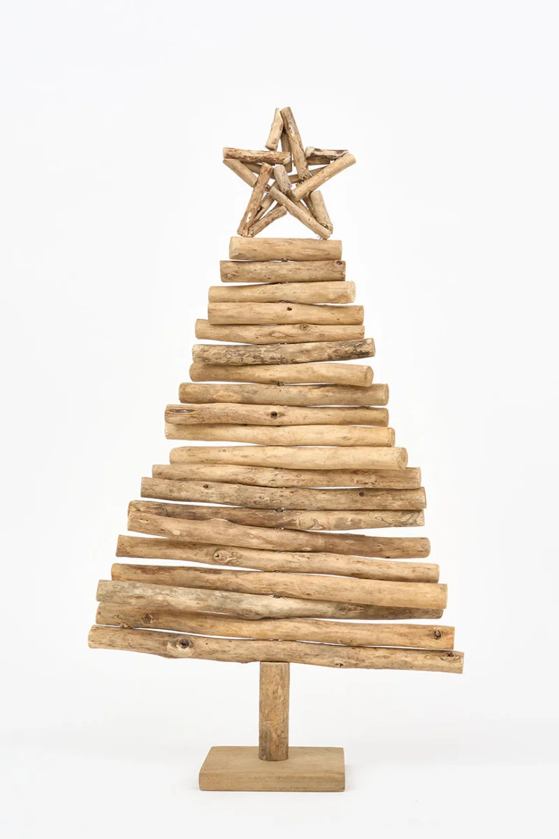 Arbol navidad de madera con estrella – Image 3