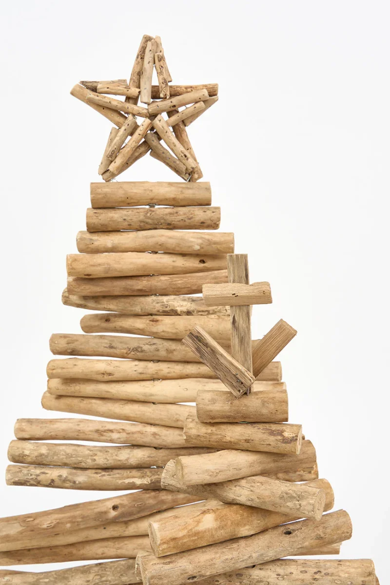 Arbol navidad de madera con estrella – Image 4