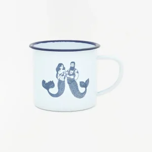 Mug en metal esmaltado con motivo sirenas