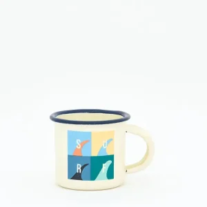 Mini mug con motivos surf en metal esmaltado