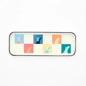 Bandeja con motivos surf en metal esmaltado