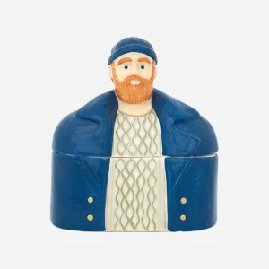 Caja cerámica pescador azul 12 cm