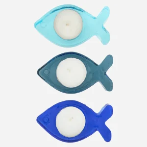 Portavelas pez de cristal (set de 3)