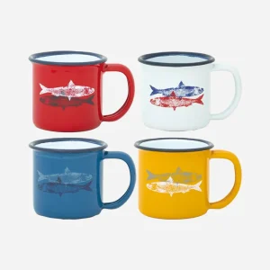 Set 4 tazas esmaltadas marineras