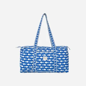 Bolsa de viaje marinera de algodón con peces