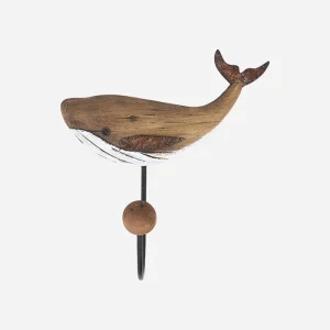 Colgador de ballena de madera