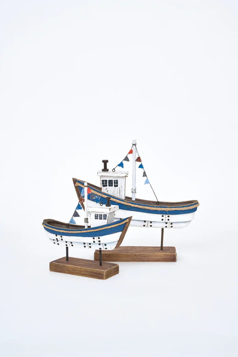 Barco decorativo de madera con base – Image 8