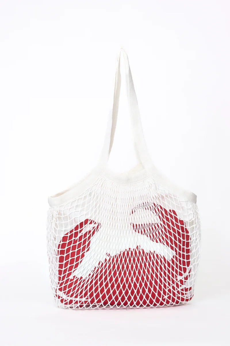 Bolso de red con cangrejo serigrafiado en forro interior – Image 4