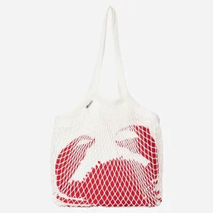 Bolso de red con cangrejo serigrafiado en forro interior