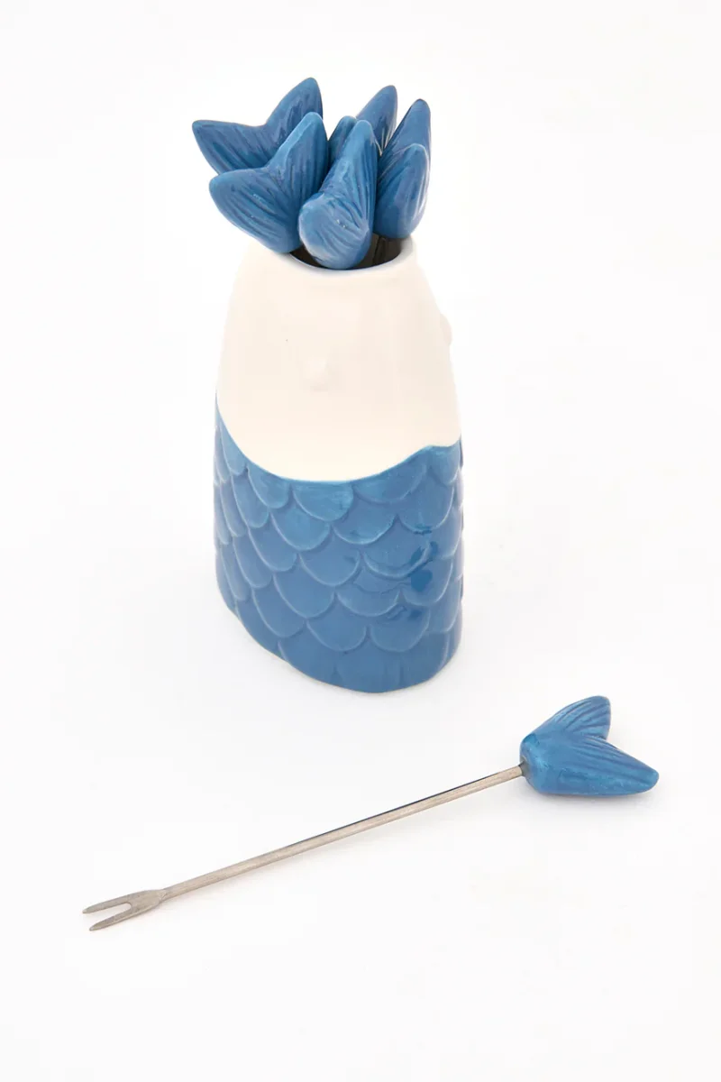 Tenedores de cóctel con soporte en forma de pez – Image 4