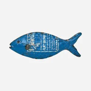 Pez decorativo de metal reciclado