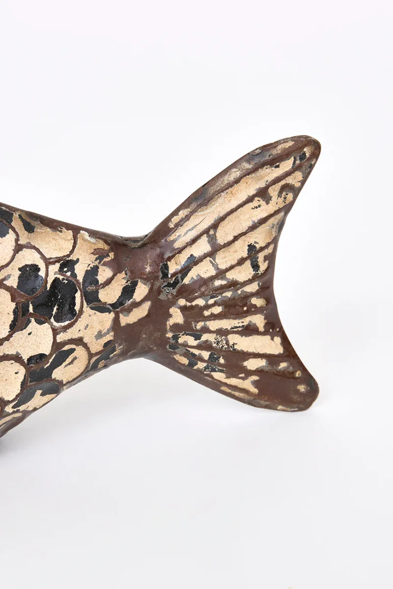 Pez decorativo envejecido de metal reciclado – Image 7