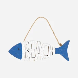 Colgante de madera con forma de pez