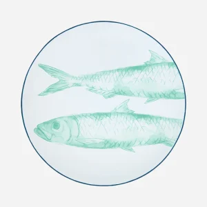 Plato grande de gres con peces