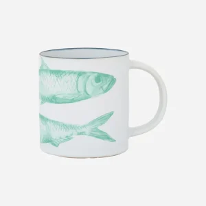 Taza de gres con peces