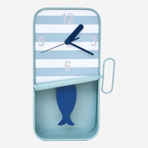 Reloj decorativo con forma de una lata de conserva