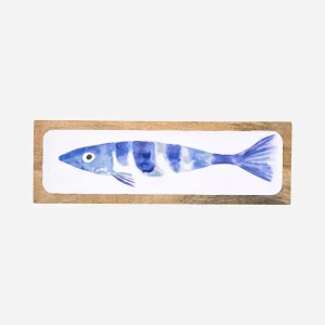 Bandeja de madera esmaltada con pez