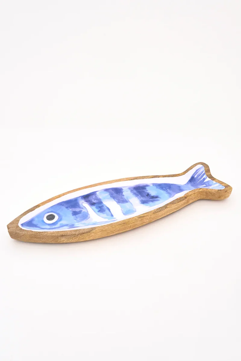 Bandeja de madera esmaltada con forma de pez – Image 3