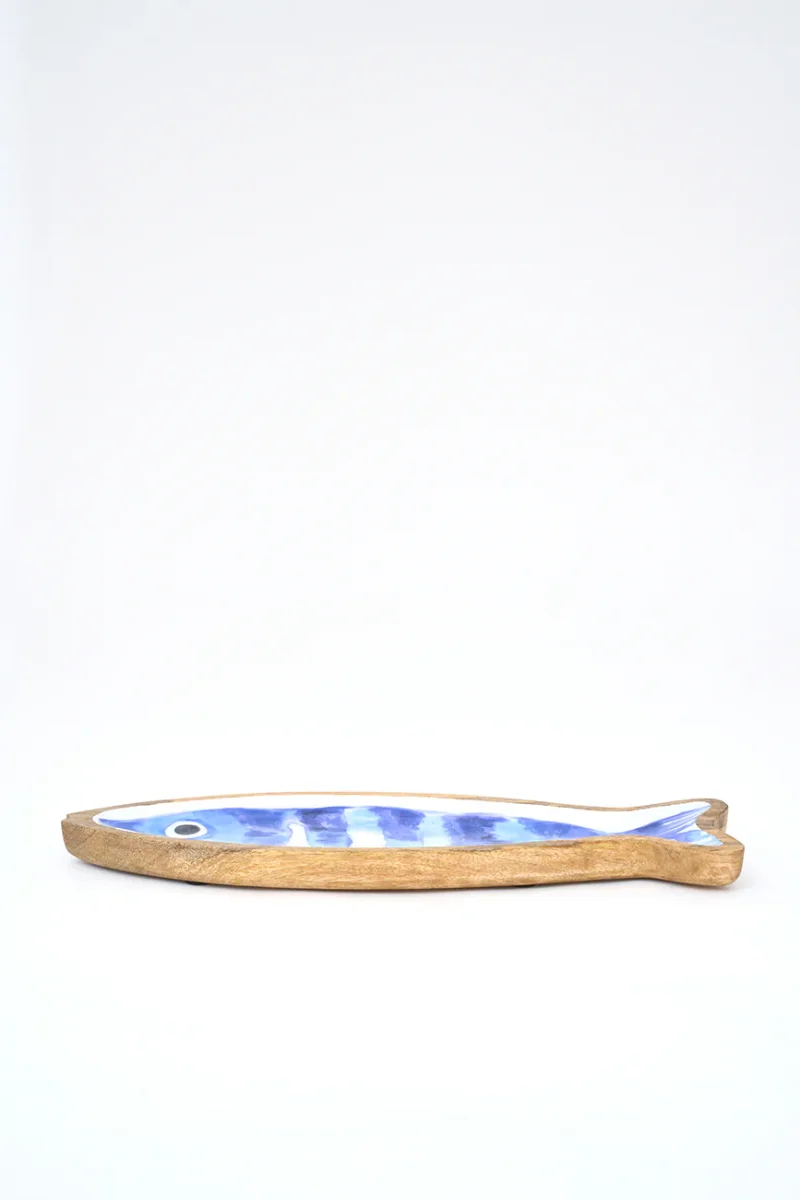 Bandeja de madera esmaltada con forma de pez – Image 6