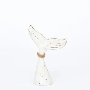 Tope de puerta de madera con forma de cola de ballena