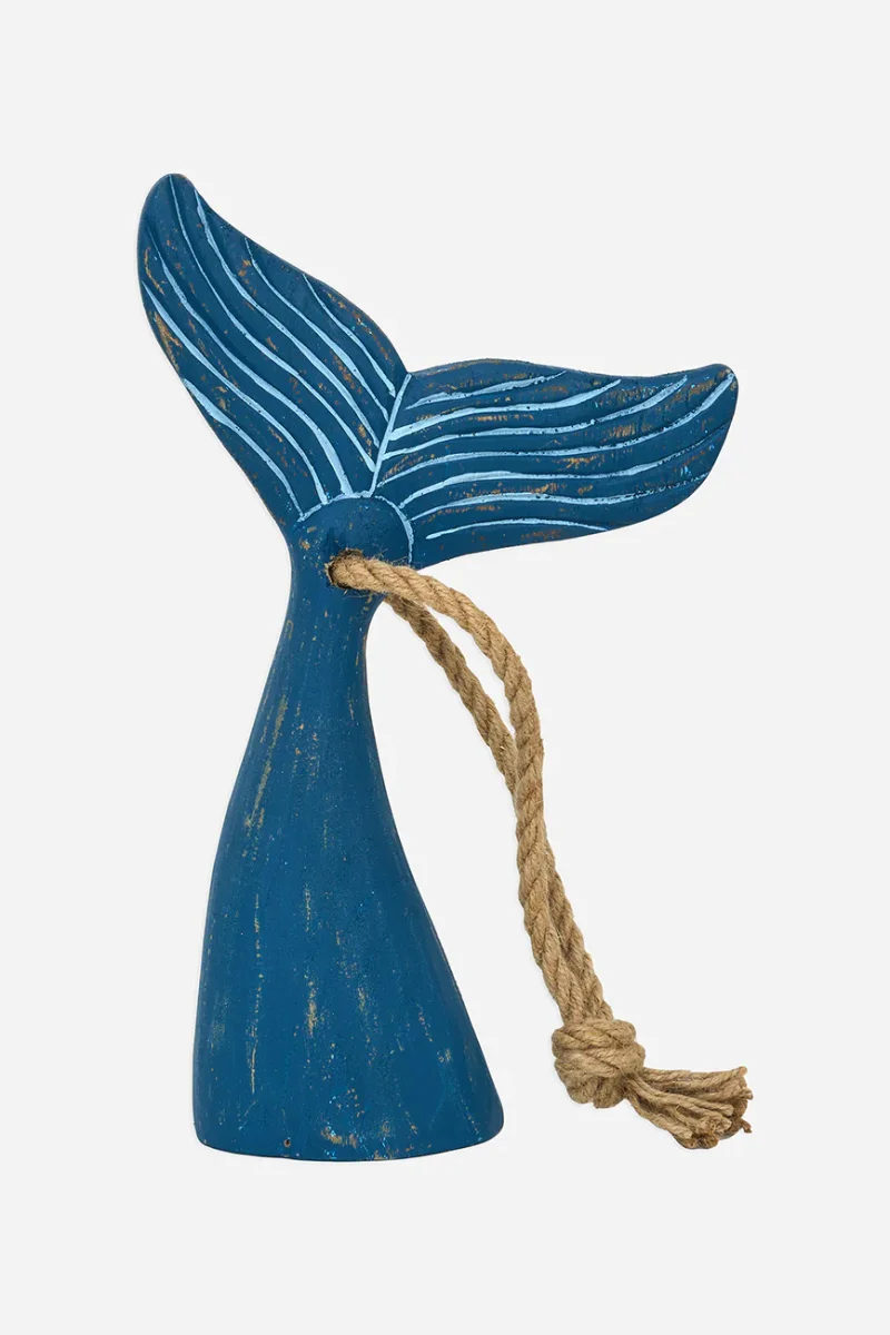 Tope de puerta grande de madera con forma de cola de ballena – Image 3