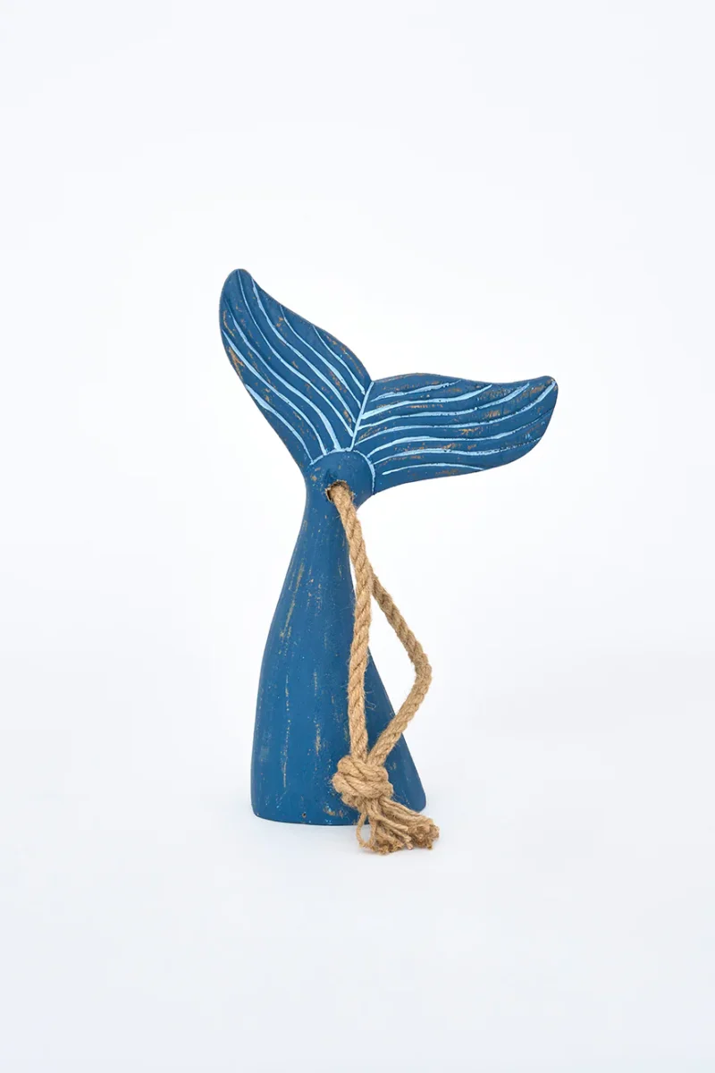 Tope de puerta grande de madera con forma de cola de ballena – Image 8