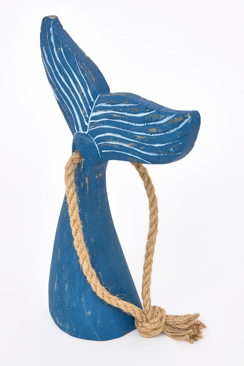 Tope de puerta grande de madera con forma de cola de ballena – Image 6