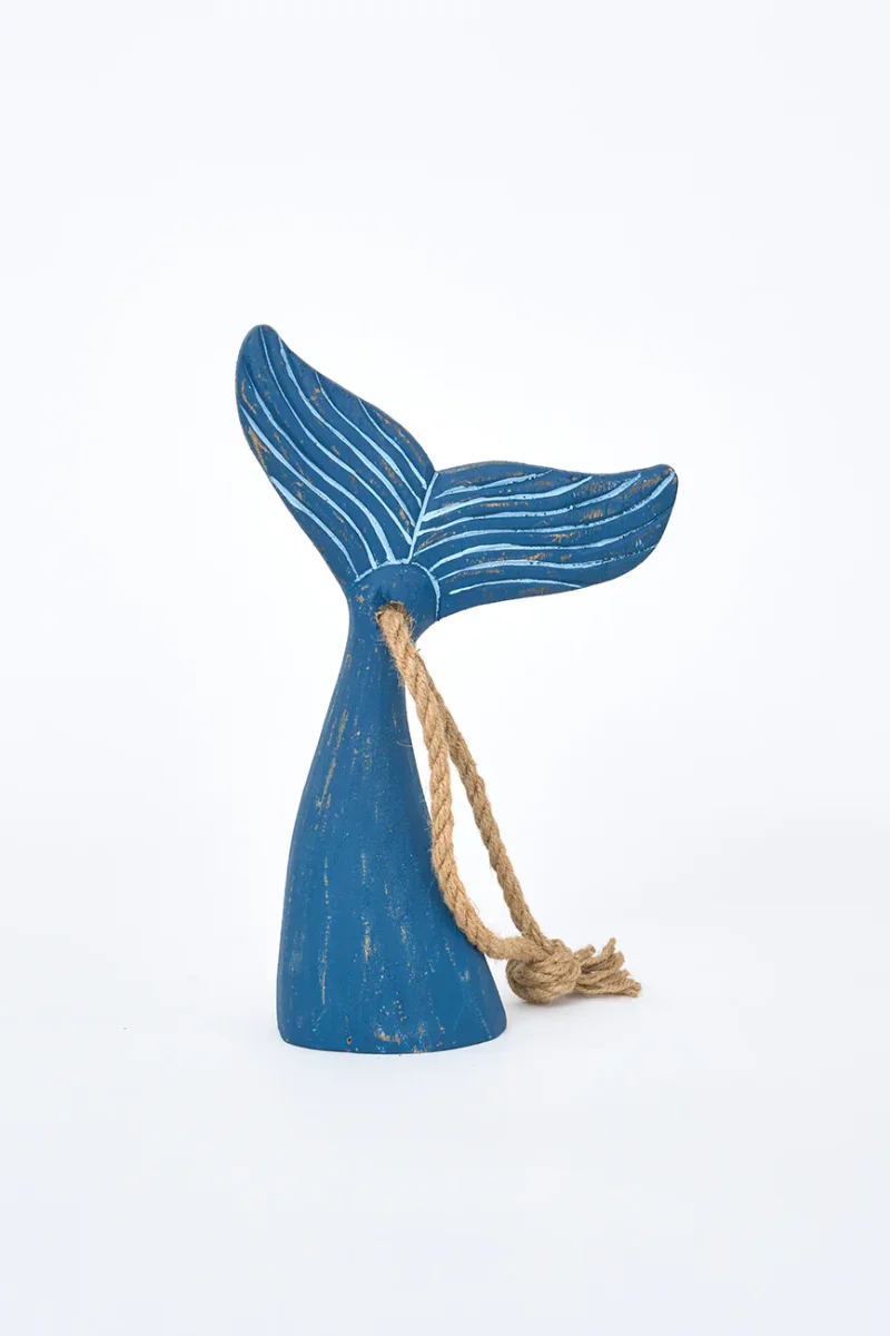 Tope de puerta grande de madera con forma de cola de ballena – Image 9