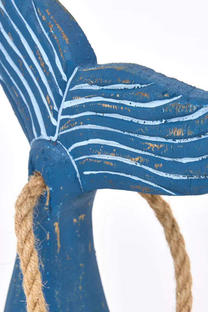 Tope de puerta grande de madera con forma de cola de ballena – Image 7