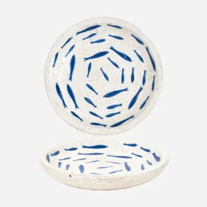 Plato de terracota con peces pintados