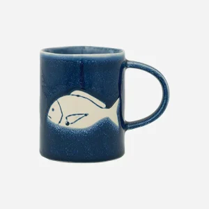 Taza de gres pez marino con pez