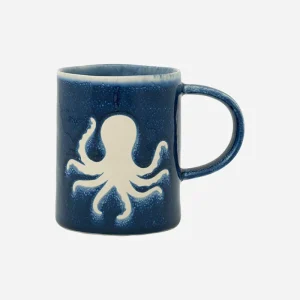 Taza de gres pulpo marino con pulpo