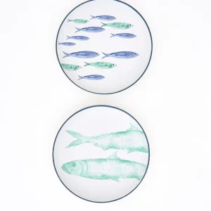 Set de 2 platos con peces