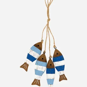 Ristra de 4 peces de madera a rayas