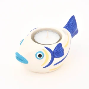 Portavelas con forma de pez