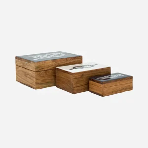 Set de 3 cajas de madera