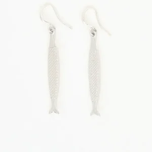 Pendientes de metal con forma de pez