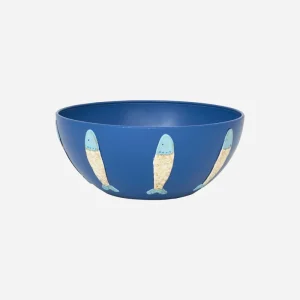 Bol de hojalata con peces en relieve