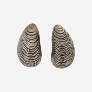 Set de salero y pimentero con forma de ostras