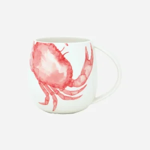 Taza con cangrejo rojo pintado