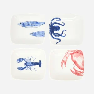 Set de 4 platillos animales marinos